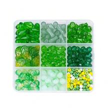 9-24颗绿色玻璃珠手链，6毫米水晶珠，适用于珠宝制作，圆形切割玻璃珠，可用于DIY植物工艺品、耳环、项链、毕业/生日/派对礼物 - 彩色 - 查看 14