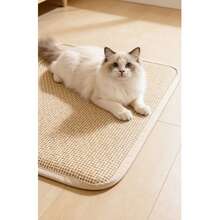 1pc High Density Woven Pet Rattan Mat, Natural Cooling Pad For Cats And Dogs, Thick And Breathable For Summer - one-size - View 4