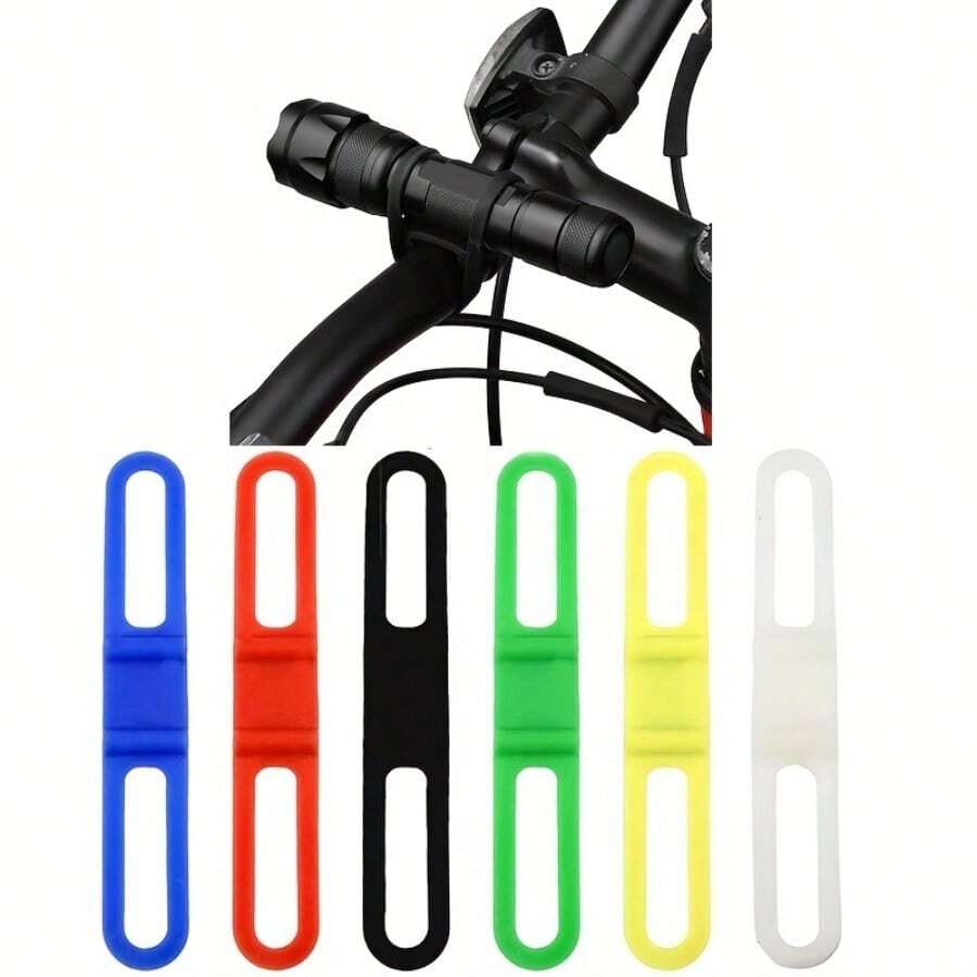 5 piezas Soporte elástico para luz de bicicleta, sin batería incluida - Multicolor - Ver 1