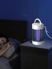 New Convenient UV Mosquito Repellent Lamp, Silent Indoor Insect Repellent Lamp, Dual Power Mode (USB Powered), UV Light, White Cylindrical Design, Physical Mosquito Repellent, Household Insect Control, Efficient Insect Killer - Multicolor - View 3