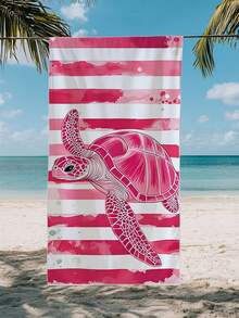 1 pezzo Asciugamano da spiaggia per bambini con tartaruga marina rosa e righe rosa/bianche, super morbido in microfibra extra large, altamente assorbente, adatto per viaggi, piscina, immersioni, surf, yoga, campeggio, disponibile in più misure, accessori da spiaggia - Multicolore - Visualizzare 4