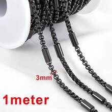 Rantai Manik Mutiara Stainless Steel Modis Sepanjang 1m, Cocok untuk Membuat Gelang, Kalung, dan Perhiasan Sendiri - Rantai DIY - View 16