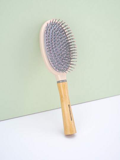 1pc Wooden Handle Air Cushion Massage Hairbrush, Anti-Static Paddle Detangling Scalp Massage Hair Brush, Wet & Dry Air Cushion Straightening Brush, Suitable For Curly, Straight And Wavy Hair, Moisturizing Hair Brush, Curling Brush, Detangling Brush, Women's Comb, Hairstyling, Travel, Hair Care Products, Hair Tools, Hair Accessories, Hairstylist, Hair Salon, Hair Equipment