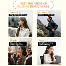 NEW SENYANG 全新森阳 - 新款无线开放式蓝牙音乐耳机，UV三角新款非侵入式夹耳式耳机，专为游戏设计，具备AI多语言翻译功能，TWS真无线HiFi杜比低音9D立体声，高清通话耳机，兼容安卓系统 - 查看 9