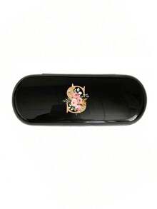 1pc Cream/Minimalist Solid Color Eyeglass Case, New Minimalist Design, Portable Waterproof Dustproof (Small Size, Plastic Material) Letter & Flower Pattern Eyeglass Case, Letter Charm Eyeglass Case - Multicolor - View 21