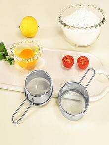 Stainless Steel Powder Sifter | Multi-Functional Mini Flour Sieve, Fine Mesh Powder Dispenser, Cocoa And Coffee Powder Filter, Essential For New Year And Spring Festival Baking, Portable Home Baking Drainage Sieve, Christmas Party Decoration Tool - Multicolor - View 11