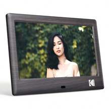 Kodak 708C 數位相框，7吋高清電子相冊，高保真顯示，智慧桌面照片影片循環播放器，定時開關機，自由調節時間 - 黑色 - 查看 7