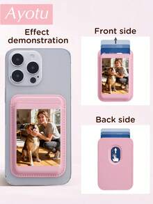 Custom Photo & Text MagSafe Wallet, Personalized Card Holder, Magnetic Wallet Design, Compatible With IPhone 16/15/14/13/12/11 Pro Max Plus X XS XS Max - Multicolor - View 3