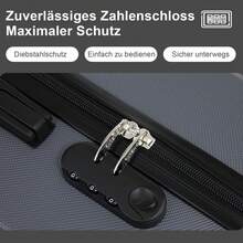 YONSLY Suitcase 16/20/24/28 Inches With 4 Wheels 360° Combination Lock Mesh Pocket Soft Rubber Handle Lightweight Large Travel Suitcase For Vacation - 深灰色 - 查看 2