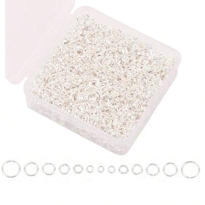 3/4/5/6/7/8/10mm Silver Single Loop, Suitable For DIY Handcraft, Earrings, Necklaces, Bracelets, Pendants, Chokers, Jewelry Making Accessories And Keychain. For Jewelry Repair And DIY Handicrafts