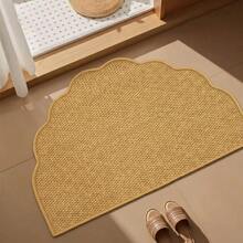 1pc Half-Circle Wavy Pineapple Ring Entryway Mat, Friction Resistant Doormat, Brown Faux Jute Rug, Half-Circle Bathroom Mat, Thickened Pineapple Ring Rug, Washable Mat, Outdoor Rug, Kitchen Carpet, Kitchen Mat, Kitchen Rug, Doormat, Small Rug, Carpet, Runner Rug, Floor Mat, Area Rug, Outdoor Mat, Home Decor, Area Carpet, Bedroom Rug, Autumn/Winter Rug, Washable Carpet - Multicolor - View 4