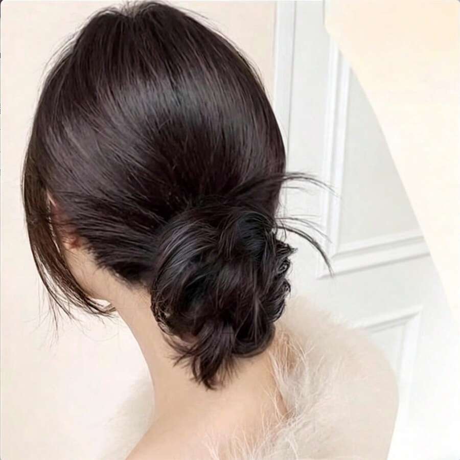 女士时尚凌乱发髻 - 多功能马尾假发,蓬松柔软,适合休闲装扮 - 彩色 - 查看 1