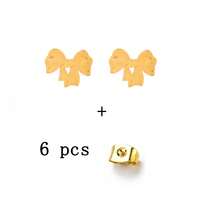蝴蝶结耳环，可爱精致甜美的Y2K少女风，金色不锈钢材质，简约优雅的时尚设计，适合婚礼订婚、日常约会、派对、节日等场合佩戴，是送给女性的理想礼物。 - 蝴蝶結 - 查看 14