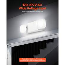 6 Pack Emergency Lights For Business, With Battery Backup, Commercial LED Emergency Exit Lighting Fixtures, AC 120/277V, With Two Square Head Adjustable, 90-Minute Backup, For Business, White - 6包 - 查看 2