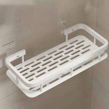 1/2pcs White Bathroom Storage Rack, Large Capacity No-Drill Wall-Mounted, Aluminum Alloy And Premium Plastic Material Options - Wall-Mounted Shampoo Rack, Bathroom Towel Rack, Wall-Mounted Rectangular Storage Rack, Bathroom Shower Rack - Kitchen Supplies, Bathroom Supplies, Bathroom And Kitchen Storage, Wall Decor, Christmas Decor, Christmas Gift, New Year Gift, Birthday Gift - White - View 13