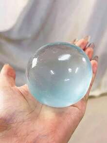 1个蓝色椰子油慢回弹减压球，缓解焦虑玩具。派对礼品。圆形麦芽挤压减压玩具，最佳办公桌面减压工具，适合作为女性节日礼物，柔软毛绒玩具礼品 - 彩色 - 查看 8