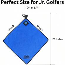 Birdie Streak Junior Magnetic Towel - 12x 12 Premium Waffle Microfiber - Powerful Integrated Magnet And Carabiner Clip - Youth Bag Accessories - Blue - Mặc định - Xem 3