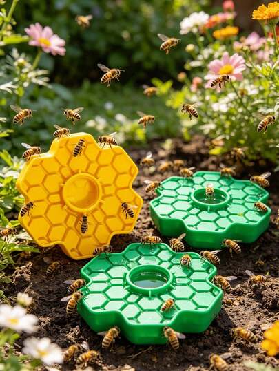 Honeycomb Drinking Device For Bees, Bee Feeder For Gardens And Terraces, Beneficial Insect Drinking Fountain With Perch (For Bees And Butterflies)