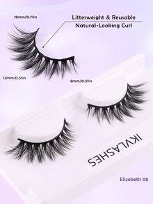 Luxury 3D Faux Mink False Eyelashes, 3 Styles Wispy Fluffy Lashes Kit, Reusable Strip Lashes For Daily & Party - Black - View 6