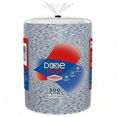Dixie Large Paper Plates Heavy Duty Disposable Plates For Strong Messy Meals Microwave  Soak Proof Cut Resistant