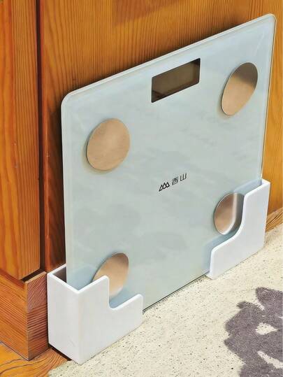 1pc Wall-Mounted Electronic Scale Storage Rack, Made Of Durable Plastic, Suitable For Bathroom And Home Gym, Can Hold Body Fat Scale And Fitness Equipment, Stylish Appearance, Easy To Install, Bathroom Storage Rack, Fashionable Design, Sturdy Structure, Storage Box, Wall-Mounted Shelving, Kitchen Storage, Gift For Family And Friends