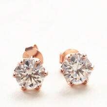 1 Đôi bông tai bạc S925 dành cho nữ, đính đá Moissanite tròn 0.5CT/1CT, thích hợp đeo hàng ngày, kèm hộp quà tặng. - Một cặp - Xem 15