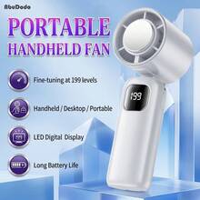 Ventilador portátil multifuncional y plegable - USB/Tipo-C, ultra silencioso, 199 velocidades ajustables, batería de larga duración de 1800mAh, adecuado para oficina, dormitorio, dormitorio y viajes al aire libre - Ventilador de mano portátil multifuncional - Ver 12