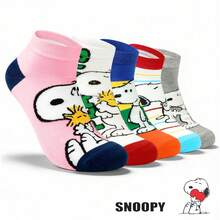 SNOOPY 1/5 Pairs Cartoon Fashion Short Socks, Comfortable Soft Sports Socks For Men And Women, Creative Cartoon Patterns, Fashionable And Versatile, Soft And Comfortable - Multicolor - View 8