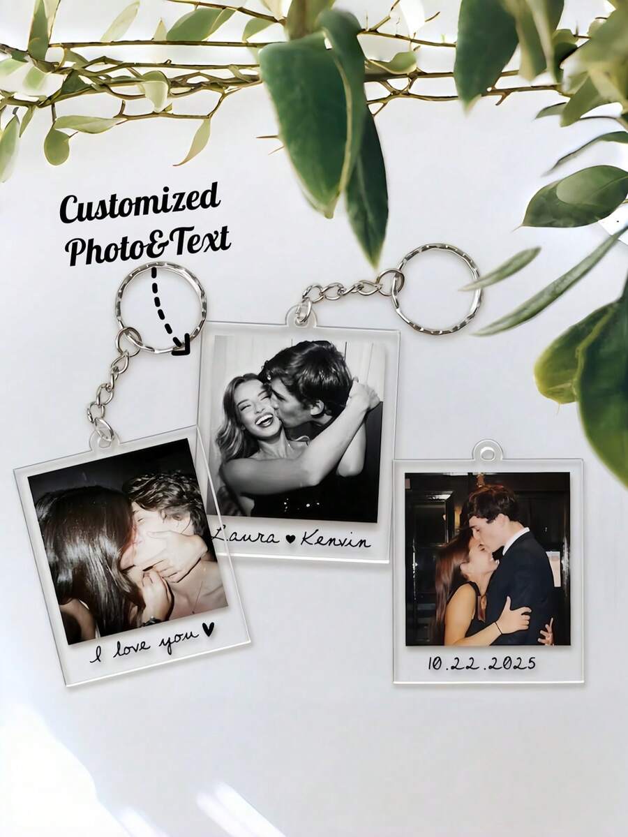 1 buah Gantungan Kunci Personalisasi, Gantungan Kunci Foto Pasangan Kustom, Hadiah untuk Dia/Dia, Gantungan Kunci Foto Personalisasi, Hadiah untuk Pacar/Suami, Cocok untuk Pesta, Pernikahan, Hari Ibu, Ulang Tahun, dan Acara Liburan