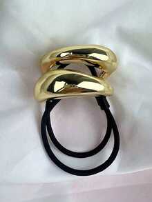 1/2/3/5个装 简约双层金属发圈 时尚发饰 马尾辫发圈 - 彩色 - 查看 11