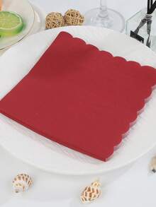20pcs/40pcs/60pcs 2-Ply Soft Bordeaux Red Napkins, Unfolded Size 31.8cm*31.8cm, For One-Time Party Lunch, Guest Towels, Decorative Paper, Birthday Decoration, Wedding Anniversary, Graduation Party Decor - Bordeaux Red - View 6