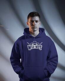 Men's T.E.X.A. Horseback Riding Sweatshirt, Kangaroo Jacket, Cotton, Hood, Pocket, Premium Line MOL331 - Navy Blue - View 1