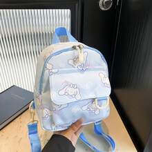 1pc SANRIO Korean Style Unisex Backpack, Lightweight Mini Backpack, College Style Colorblock/Drawstring Design, Zipper Closure, Lightweight Student Bag, Casual Daily Backpack, Suitable For Women/Students/Graduates Daily Use, Outings, Travel, School, Back To School Season, Back To School Essential - Multicolor - View 9