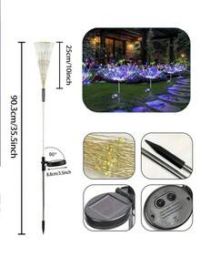 Solar-Powered Fireworks Outdoor Lamp, Garden Path Lamp, Lawn And Garden Decorative Atmosphere Lamp, With 8 Lighting Modes, Colorful Light Fireworks Flashing Solar Waterproof Lamp, Suitable For Gardens, Gardens, Lawns, Paths, Parties And Festival Decorations, Solar Garden Decoration. - 煙火 - 查看 7