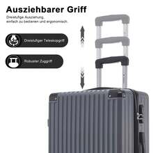 YONSLY 2-Piezas Juego de Maletas 20/28 Pulgadas con 4 Ruedas 360° Cerradura de Combinación Bolsa de Malla Asa de Goma Suave Trolley Maleta de Viaje Maleta con Ruedas Equipaje de Mano Maleta de Viaje Rígida Para Viajes Largos Viajes de Negocios Vacaciones Regalo (Juego de 2 L&XL) - Gris Oscuro - Ver 4