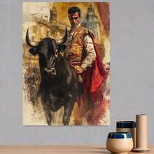 2D Plano, 2D Plano 1 pieza Torero de Sevilla | Arte en Lienzo Andaluz, Sin Marco Envolvente, para Decoración de Pared de Habitación IA85408. Día de San Valentín y Año Nuevo, 2D Plano - Enmarcado - Ver 3