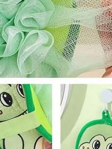 1 pieza Cepillo de baño exfoliante de doble cara, Rascador de ducha 2 en 1 con diseño de dibujos animados, Diseño de gancho reforzado, Herramienta para eliminar la piel muerta fina de damas, Esponja de baño suave y duradera, Accesorios de baño premium, Adecuado para ducha y uso diario, Regalo ideal para cumpleaños, Cuidado personal, Artículos esenciales para el hogar - Multicolor - Ver 7