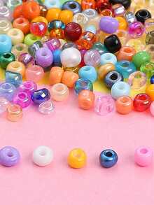 Kit com 6000 peças/caixa de miçangas de vidro vibrantes de 3 mm - Miçangas espaçadoras redondas para confecção de joias, suprimentos artesanais multicoloridos para artesanato de joias DIY. - Conjunto de miçangas - Ver 7