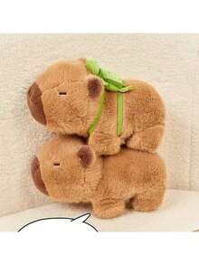 BLUESLEMON 17,78 cm Muñeco de peluche adorable de Capibara con mochila de tortuga verde, figura de animal suave, decoración de coche adecuada para la mayoría de los vehículos, accesorio interior de coche adorable para conductores y pasajeros, diseño divertido, duradero - Multicolor - Ver 7