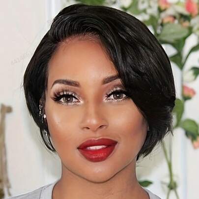 Pixie Cut Wig Transparent Lace Human Hair Wigs For Women Straight Short Bob Wig T13X4 Lace Wig Prepluck Brazilian Remy Hair Wigs 150% Density