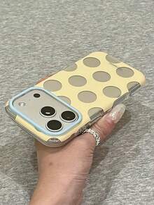 Funda de teléfono con lunares electrochapados y espejo compatible con iPhone 17 Pro Max, 16 Pro, 15 Pro, 17 - Amarillo - Ver 4