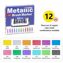 1/4/12 bút dạ kim loại lỏng thẳng, bút dạ đầu mềm, có thể dùng để vẽ trứng Phục Sinh, làm quà tặng Ngày của Mẹ, thích hợp để viết tay, vẽ áp phích, vẽ graffiti, dụng cụ vẽ tranh nghệ thuật. - nhiều màu - Xem 15
