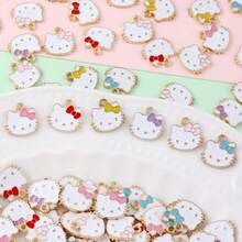SANRIO 9pcs Hello Kitty Cute Cat Pendant, Suitable For Jewelry Making, DIY Bracelets, Necklaces, Earrings, Charms, Handcraft, Adorable Cat Jewelry Making Materials - Charm - View 3
