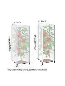 Agricultural Vegetable Insect Net, Garden Bird Net Cover, Specifically Designed For Square Tomato Cage, With Zipper And Drawstring Insect And Bird Barrier, Ideal Choice For Plant Protection - Multicolor - View 10