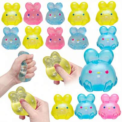 Cute Glowing Rabbit Squeeze Stress Relief Toy: Soft And Transparent Squeeze Stress Relief Toy, With Adorable Rabbit Shape Sensory Toy, A Perfect Mother's Day Gift For Adults And Stress Relief Toy Collectors.