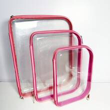 3 pièces/set Trousse de maquillage transparente, pochette de rangement en Animaux De Compagnie avec fermeture éclair, convient pour les cosmétiques, les fournitures pour animaux de compagnie - boîte de rangement transparente, design empilable, fermeture sécurisée, sac organisateur de toilette transparent, sac à cosmétiques portable, boîte de rangement de salle de bain pour les vacances - Multicolore - Voir 2