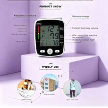 1pc Rechargeable Digital Wrist Blood Pressure Monitor With Voice And Charging Function - ALPS-GRAY - View 1