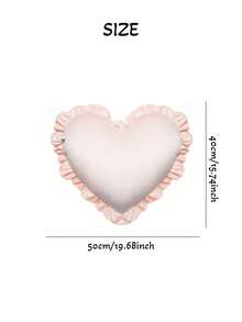 1pc Customizable Name Heart-Shaped Pillow Cover, Personalized Ruffle Pillow Sham, Customizable Text Decorative Cushion Cover, Suitable For Sofa, Bed, Living Room, Birthday, Valentine's Day, Wedding, Housewarming, Unique Gift For Ladies And Girls - White - View 4