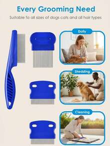 3pcs Pet Tick Removal Tool Set, Flea Remover Hook, Dog & Cat Grooming Tools - Green - View 10