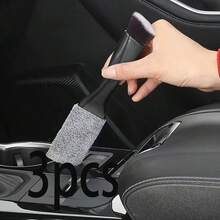 Brosse de détail pour accessoire automobile - Outil de nettoyage à poils doux, convient pour le tableau de bord, les bouches d'aération et les interstices - Sans pile requise, brosse à poussière en plastique, pour les détails de voiture et le nettoyage intérieur, Brosse avec manche mode, Brosse à poils en plastique, cadeau de Noël - Multicolore - Voir 7